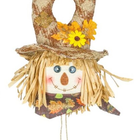 🎃 Rustic Autumn Scarecrow Head Decorations (Set of 2) - Picture 3 of 3